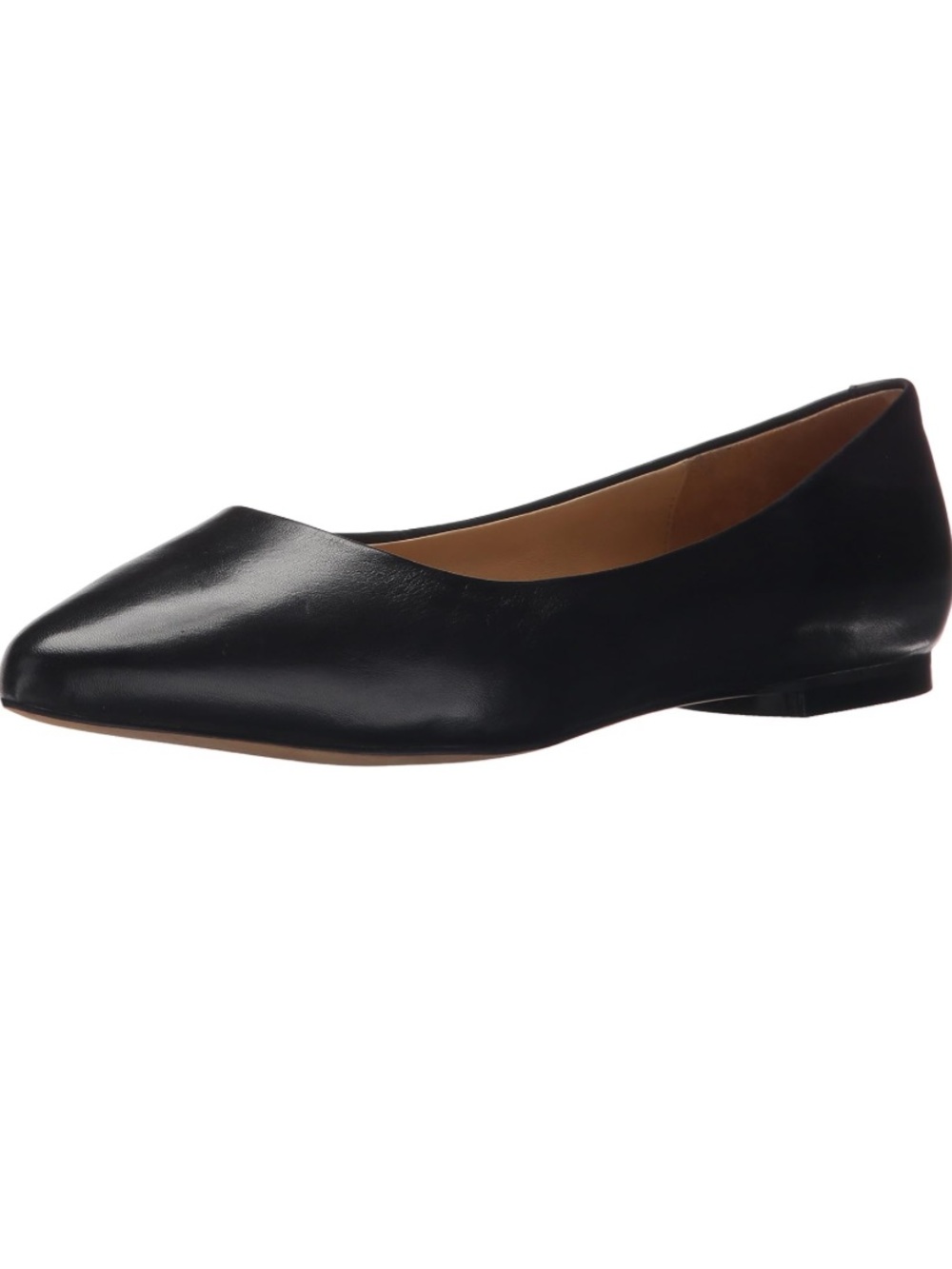 Trotters Estee Black Pointed-Toe Leather Ballet Flat 9.5
